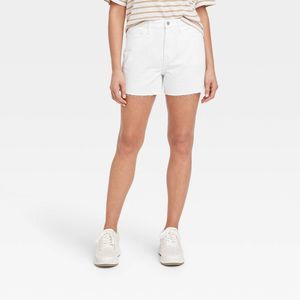 Women's Mid-Rise Boyfriend Jean Shorts - Universal Thread White 4